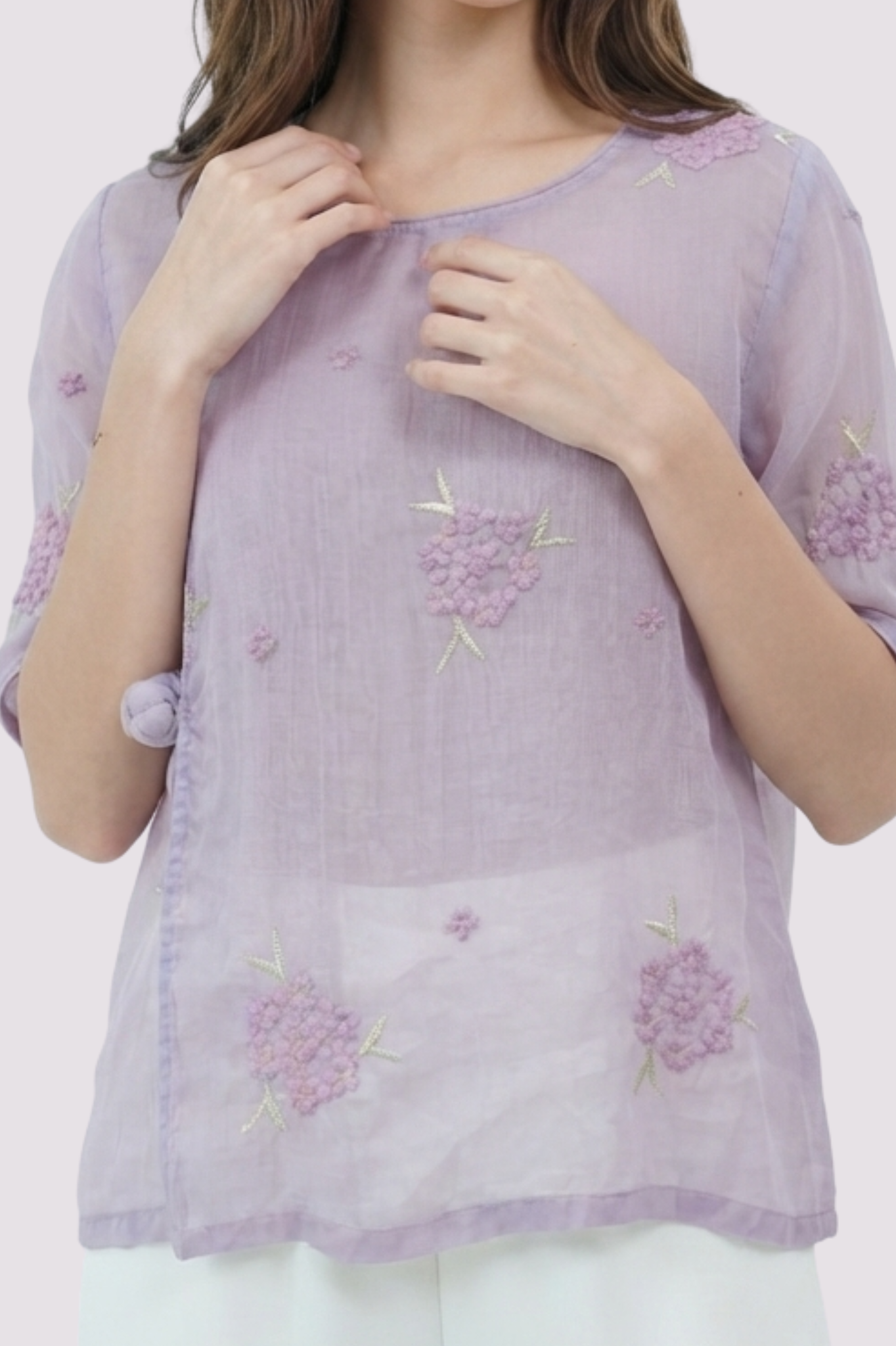 SOMERSET BAY - LINEN EMBROIDERED BLOUSE