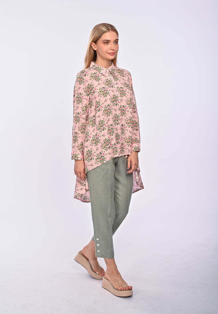JULIANNA - Long Sleeve printed rayon blouse