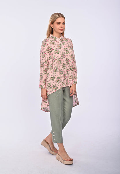 JULIANNA - Long Sleeve printed rayon blouse