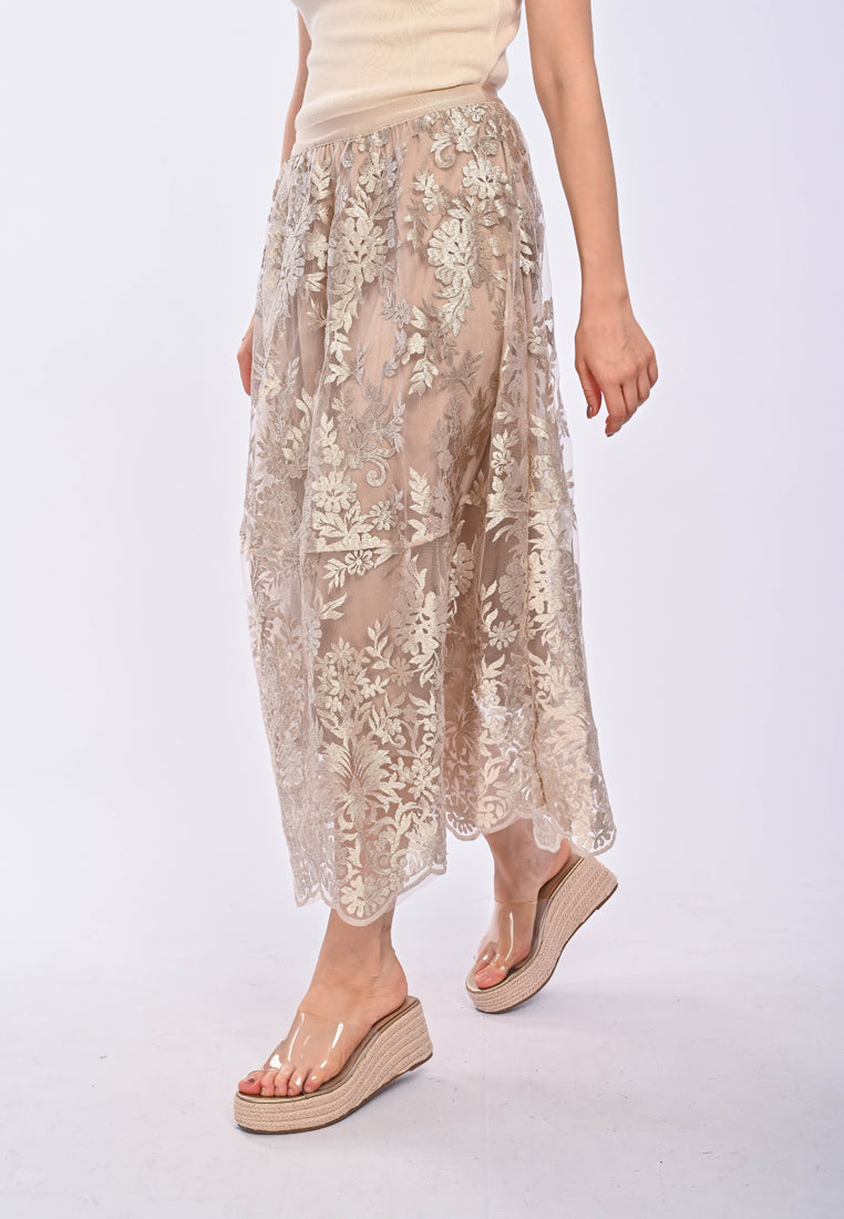 AMARI - Lace maxi skirt