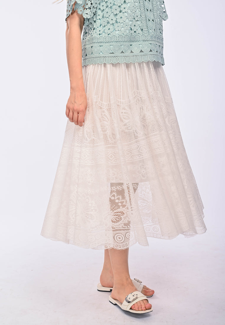 JOANNA - soft lace maxi skirt
