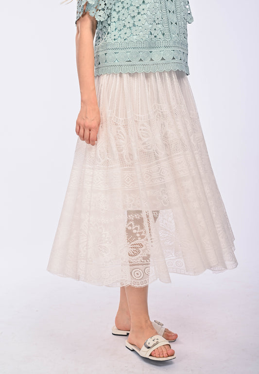 JOANNA - soft lace maxi skirt