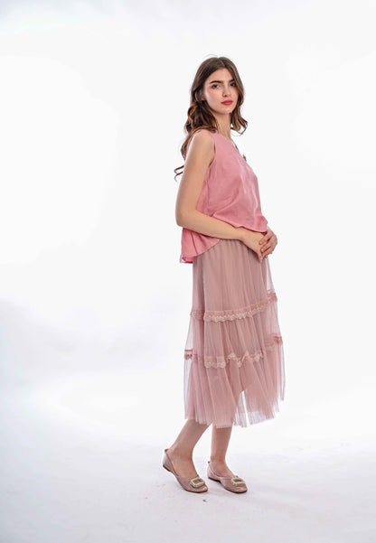 Somerset Bay - CHARLOTTE V NECK SLEEVE LESS LINEN BLOUSE