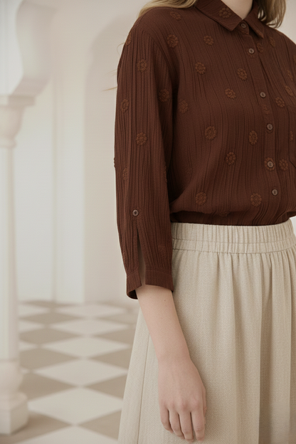 East India Company - Embroidered Long Sleeve Shirt Women