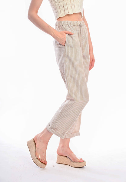 CAPE COD - AILEEN DRAW STRING PANTS STRIPE
