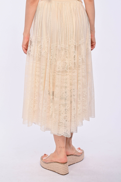 JOANNA - soft lace maxi skirt