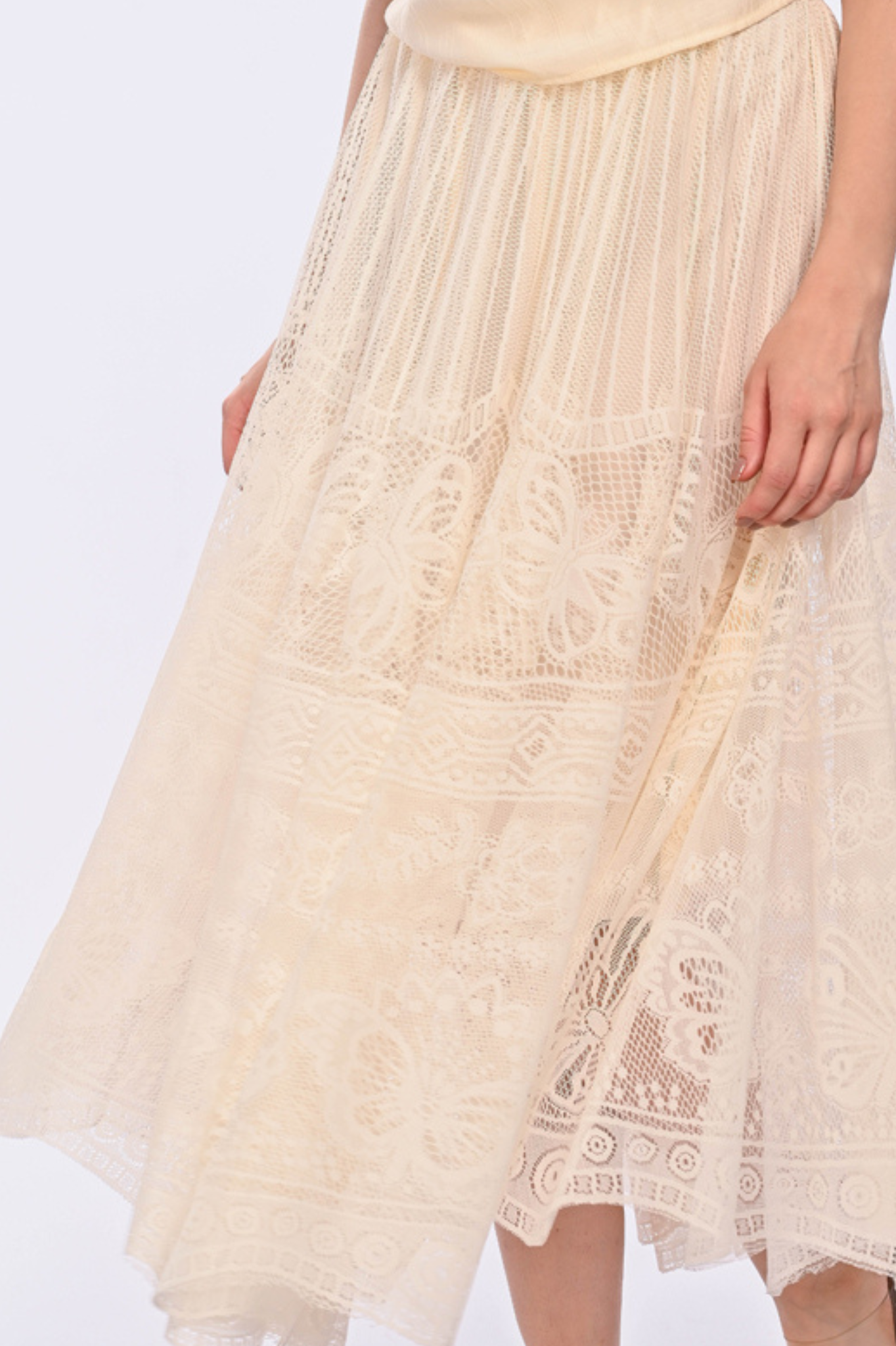 JOANNA - soft lace maxi skirt