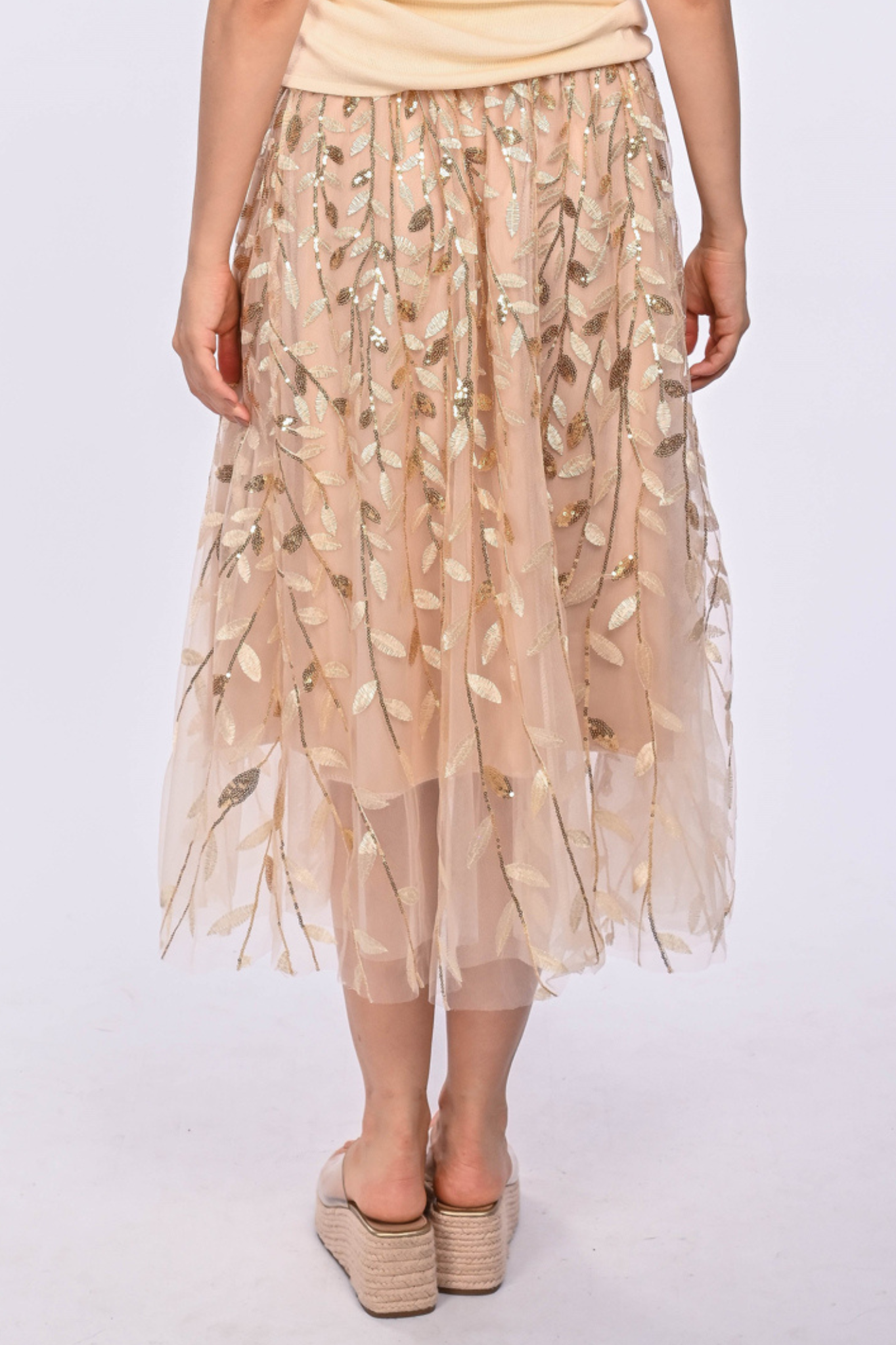 NICOLE - Sequin lace maxi skirt