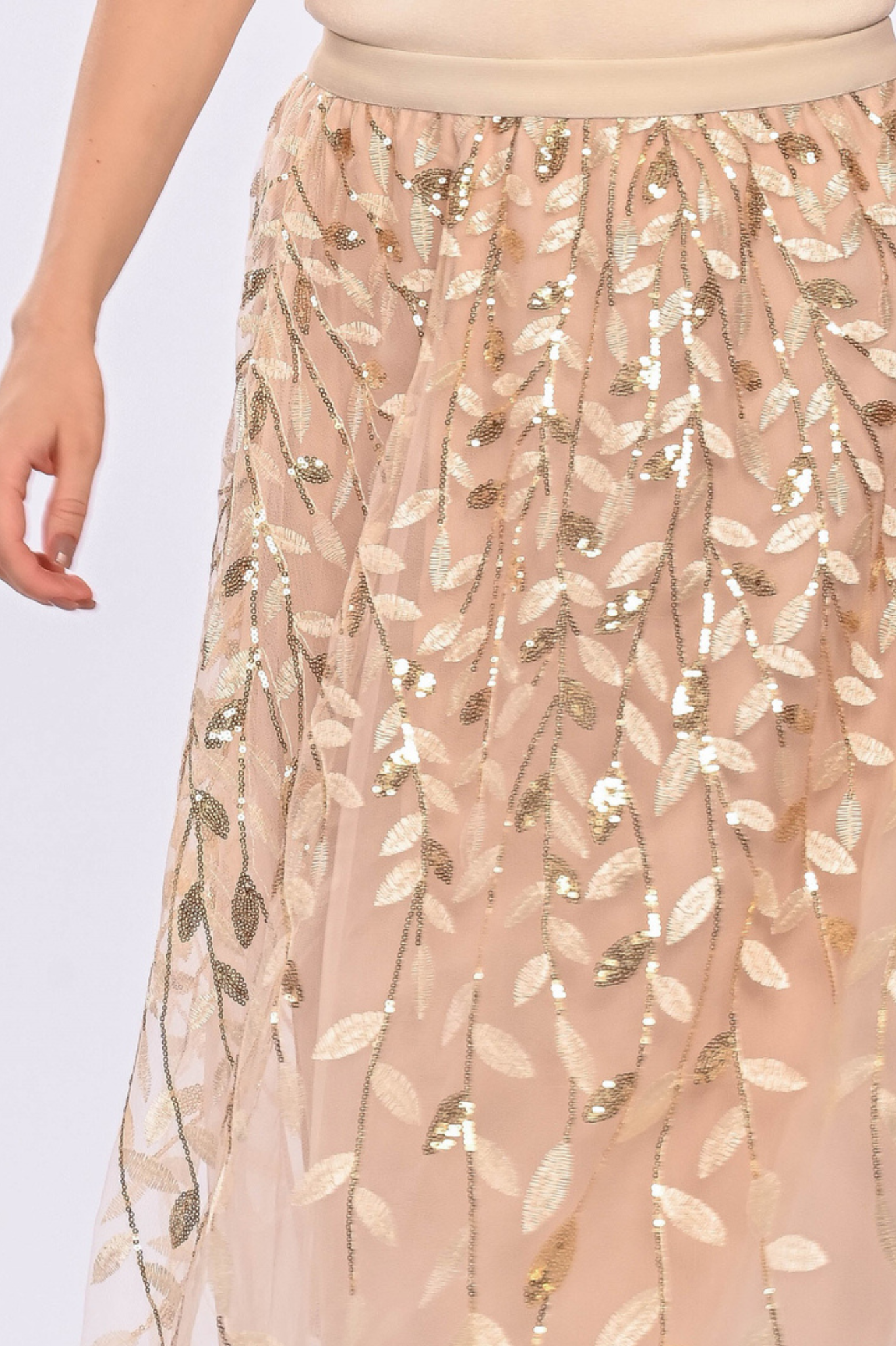 NICOLE - Sequin lace maxi skirt