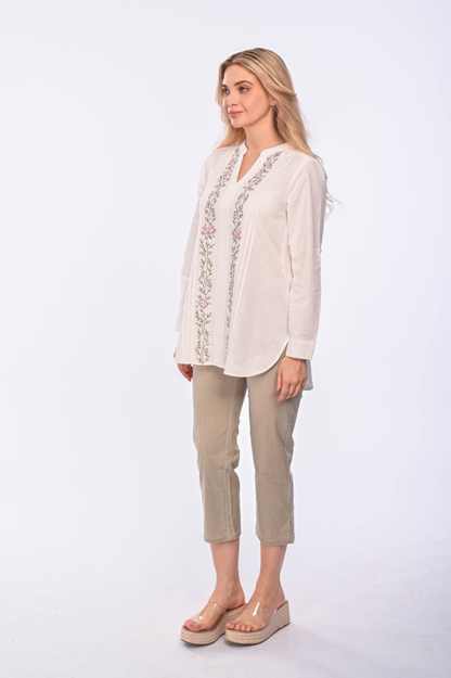 CATALEYA - long sleeve embroidered tunic