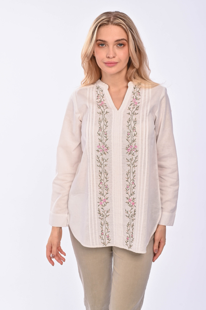 CATALEYA - long sleeve embroidered tunic