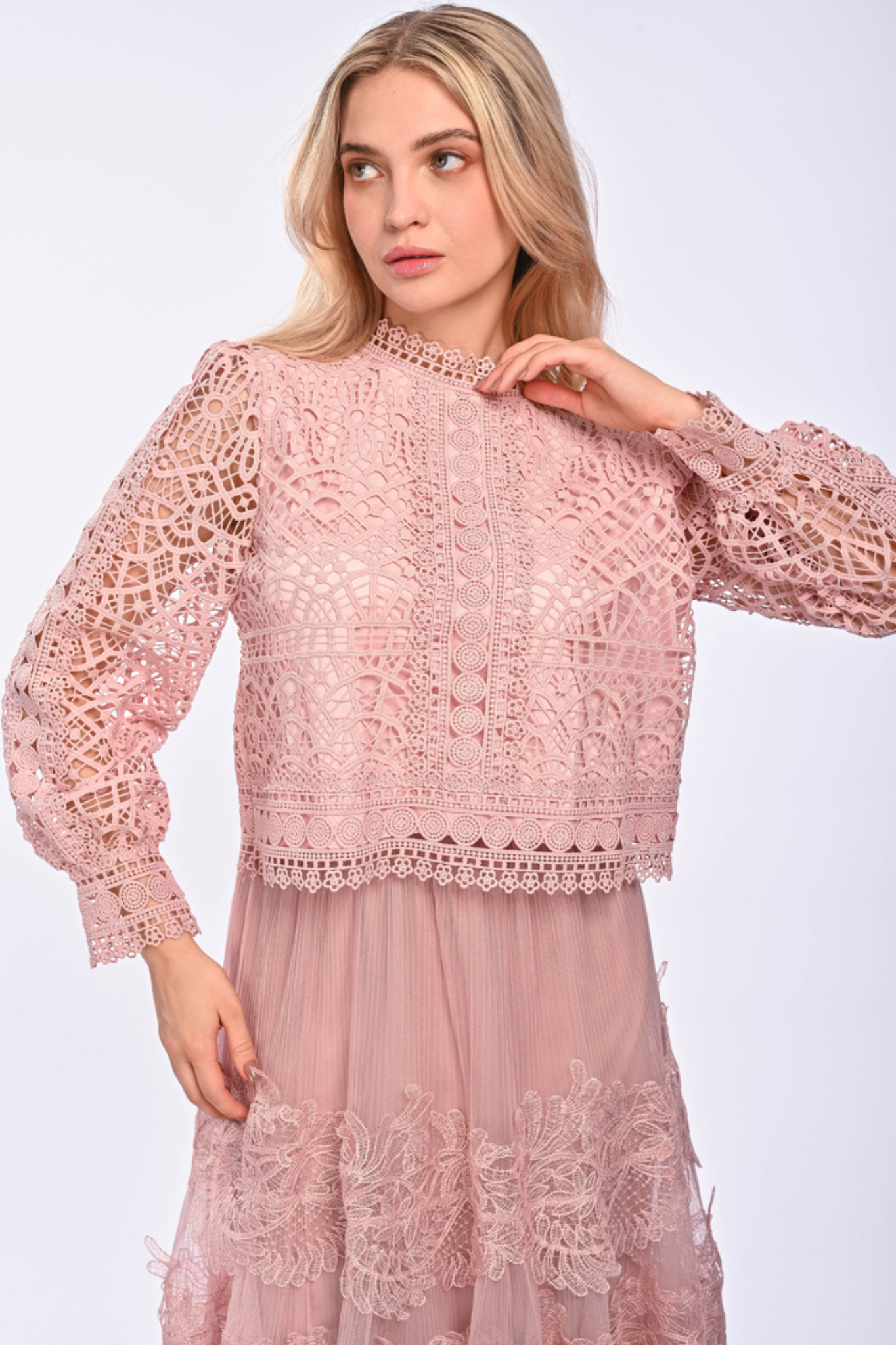 PAIGE - Long Sleeve lace blouse