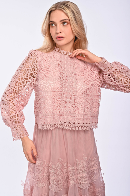 PAIGE - Long Sleeve lace blouse