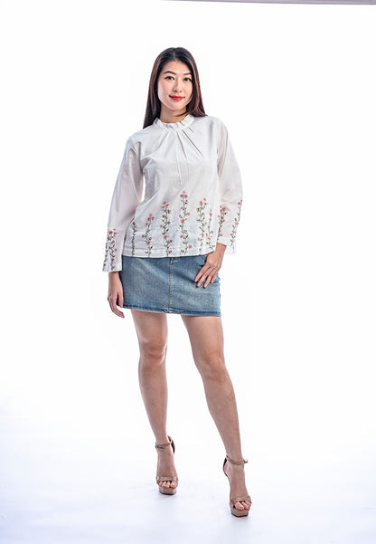 Somerset Bay - Josephine Embroidered Long Sleeve Blouse