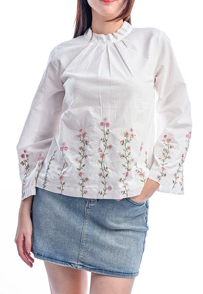 Somerset Bay - Josephine Embroidered Long Sleeve Blouse