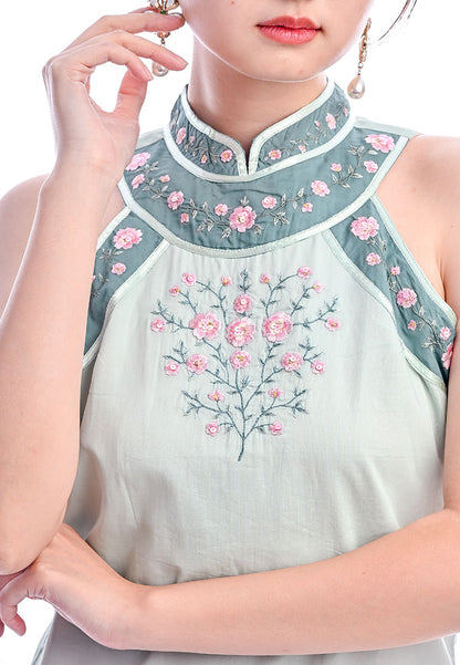 Somerset Bay - VIOLET HALTER EMBROIDERED SHORT DRESS