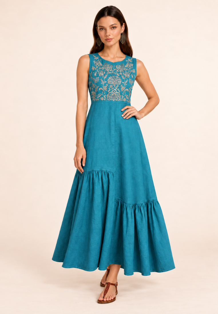 East India Company - Embroidered Maxi Dress