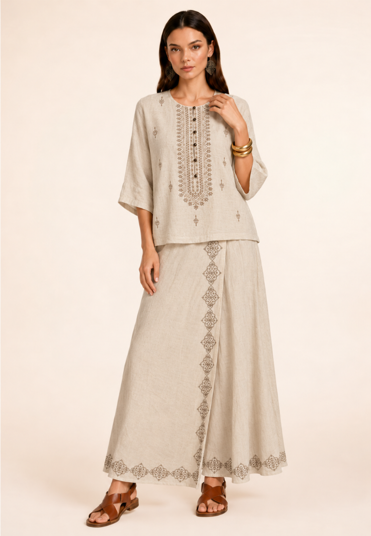 East India Company -Embroidered Kinomo Blouse