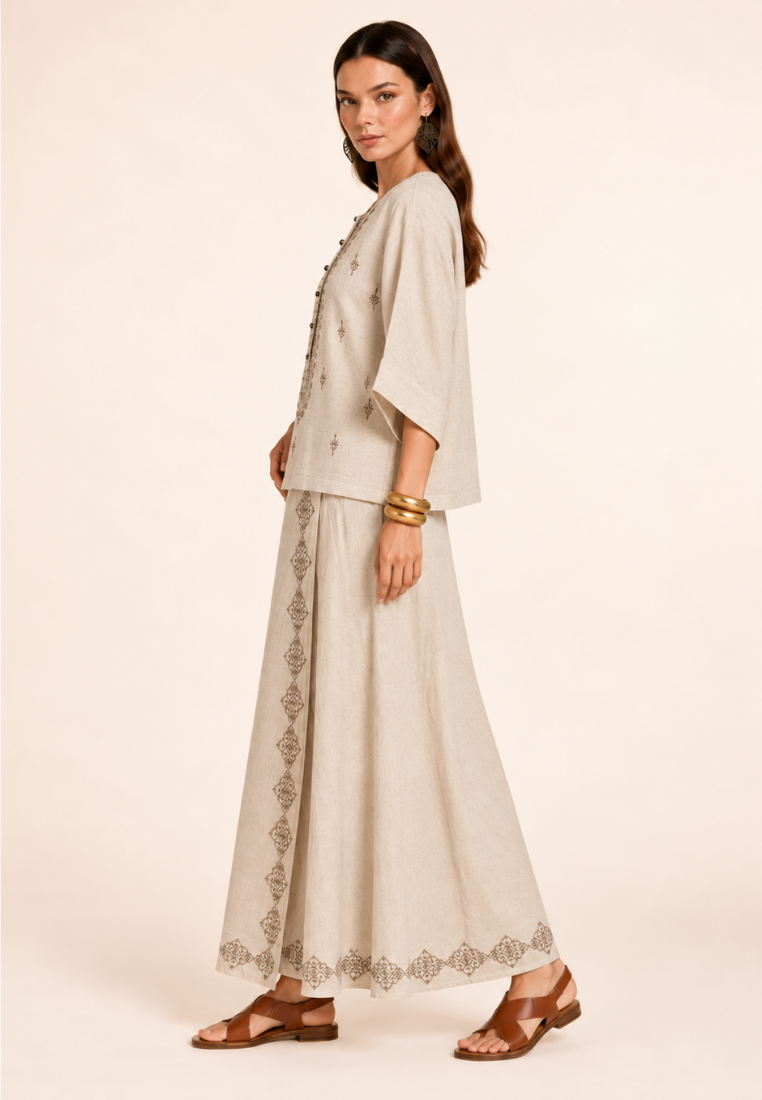 East India Company -Embroidered Kinomo Blouse