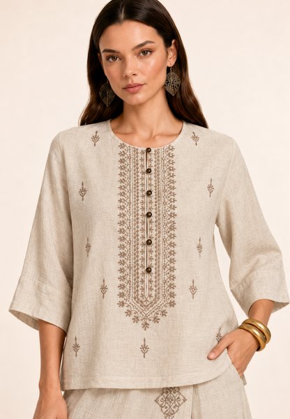 East India Company -Embroidered Kinomo Blouse