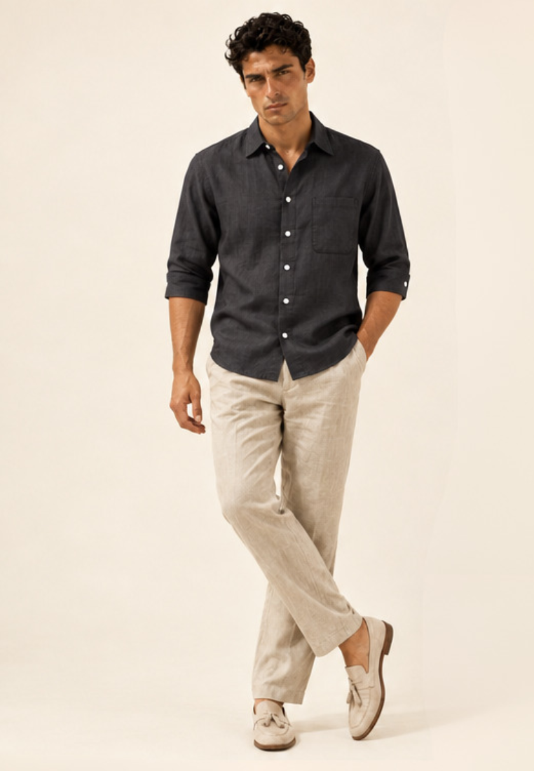 East India Company - Men’s Long-Sleeve Chest-Pocket Shirt