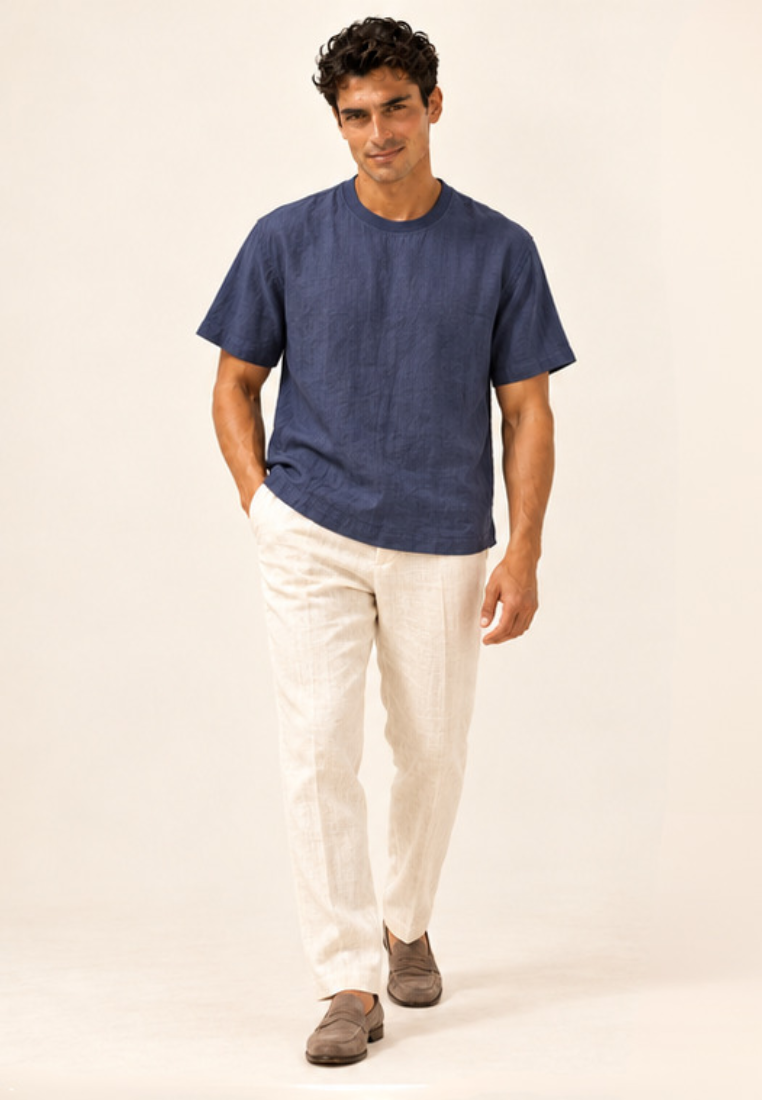 East India Company - Linen-Look Crew Neck Tee