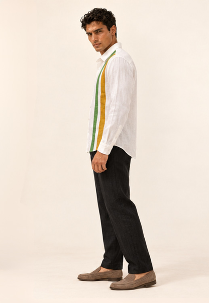 East India Company - Linen-Look Racing Stripe Shirt