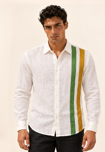 East India Company - Linen-Look Racing Stripe Shirt