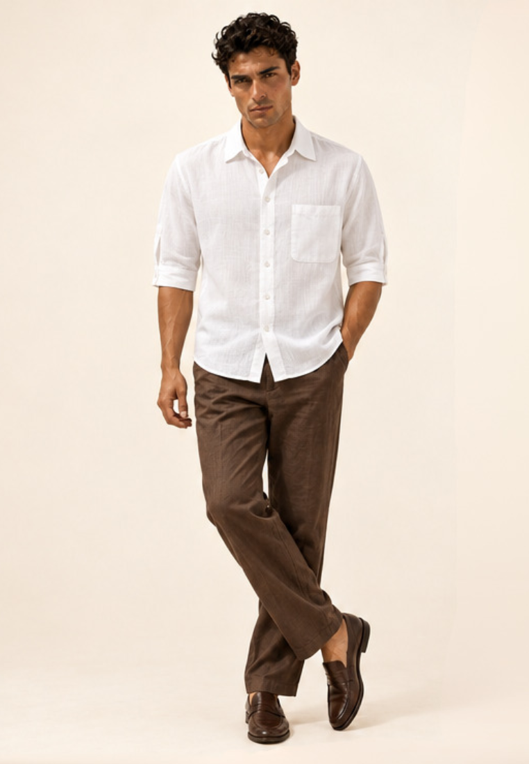 East India Company - Men’s Long-Sleeve Chest-Pocket Shirt