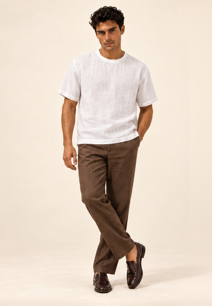 East India Company - Linen-Look Crew Neck Tee
