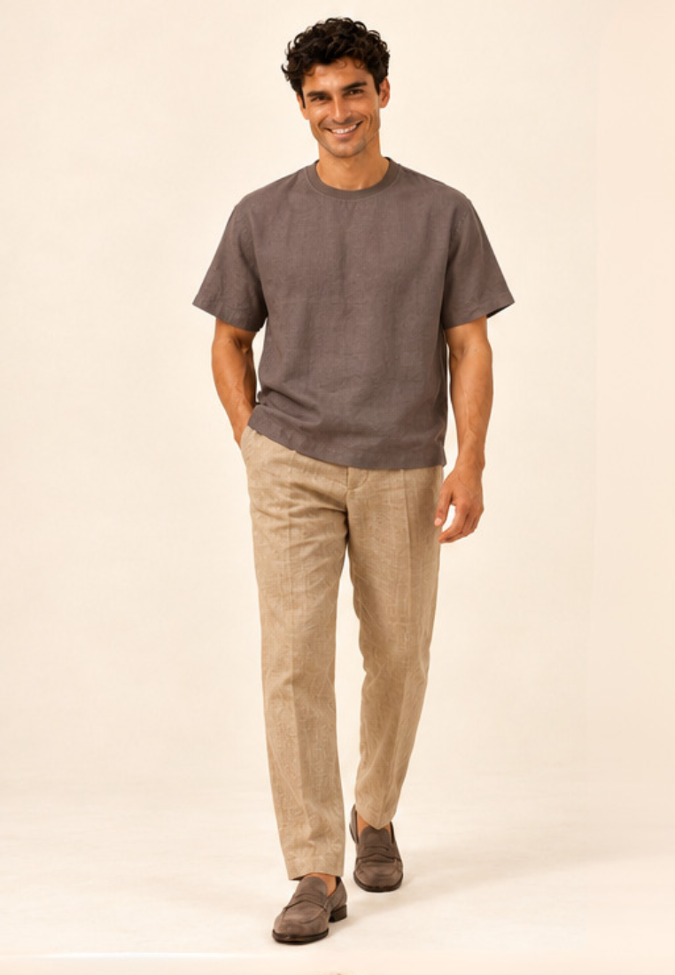 East India Company - Linen-Look Crew Neck Tee