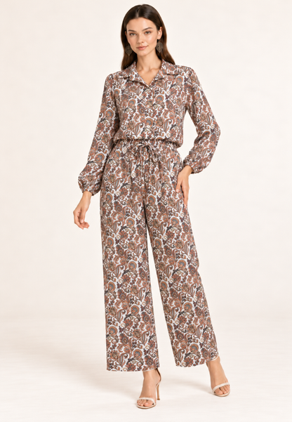 East India Company - Noel Printed Wide Leg Long Pants
