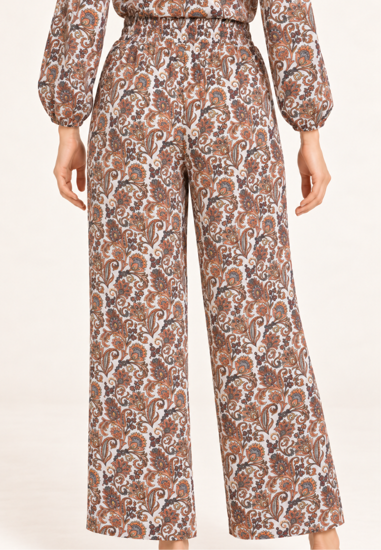 East India Company - Noel Printed Wide Leg Long Pants