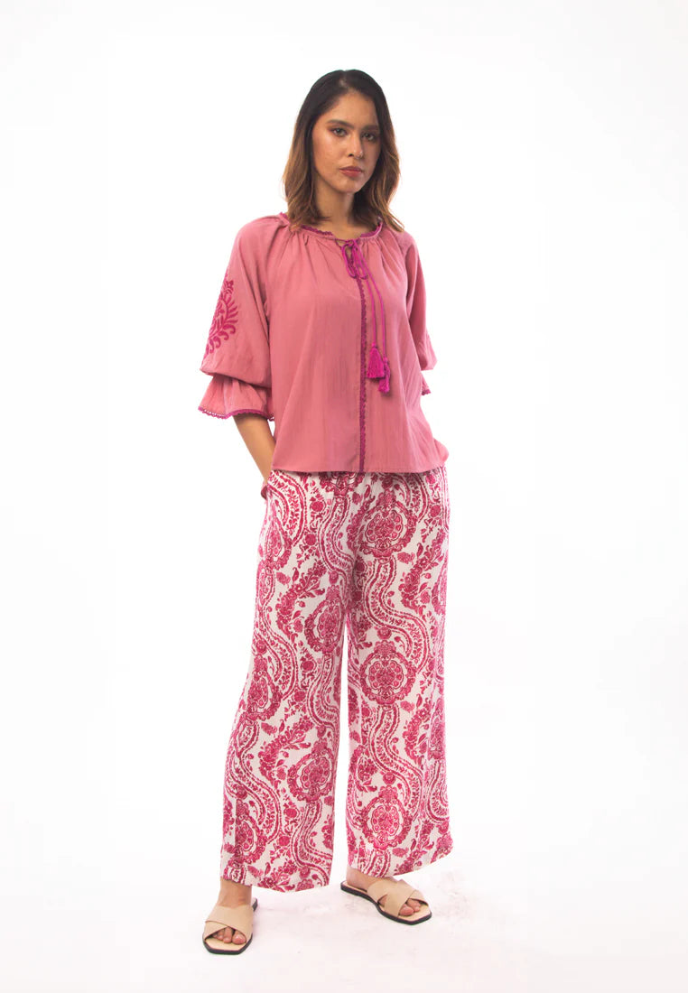 East India Company - Aditi Embroidered 3/4 Sleeve Blouse