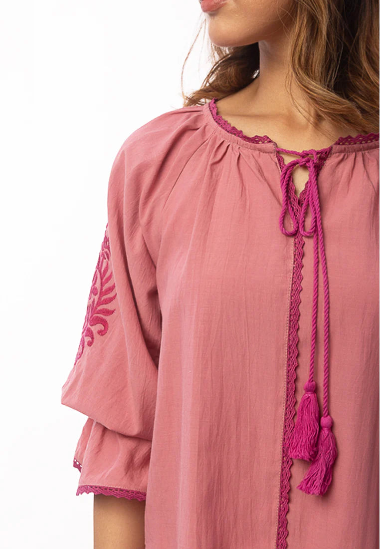 East India Company - Aditi Embroidered 3/4 Sleeve Blouse