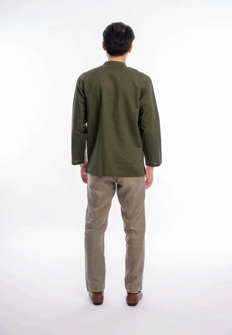 East India Company - Afif Men Regular Fit Short Sleeve Embroidered Shirt