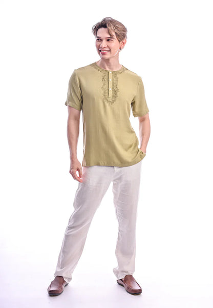 East India Company - Aiman Regular Fit Short Sleeve Embroidered Shirt
