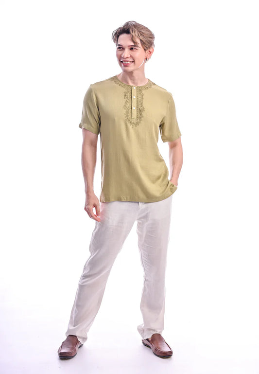 East India Company - Aiman Regular Fit Short Sleeve Embroidered Shirt