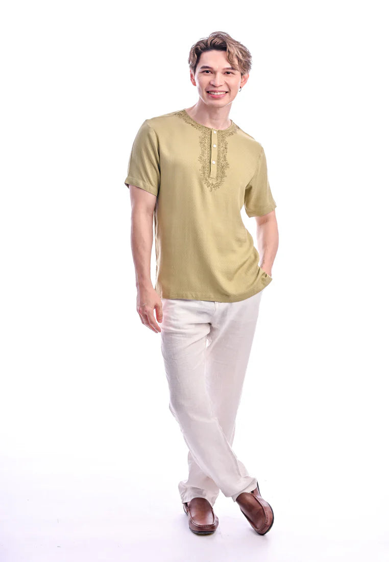East India Company - Aiman Regular Fit Short Sleeve Embroidered Shirt
