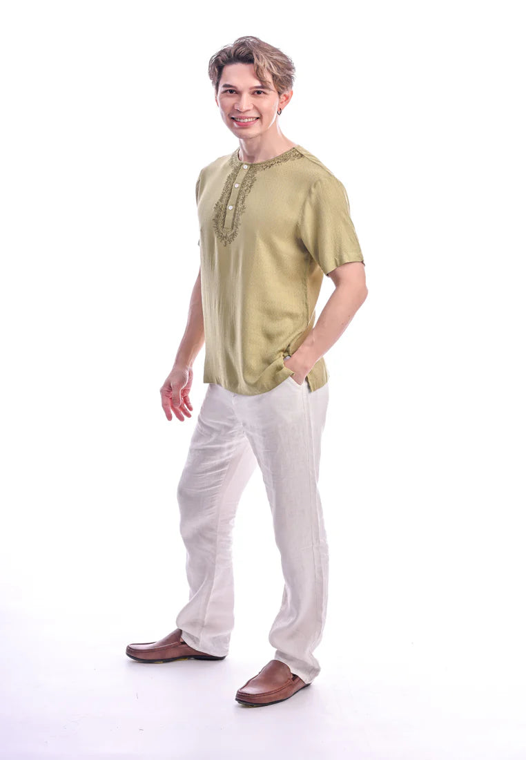 East India Company - Aiman Regular Fit Short Sleeve Embroidered Shirt