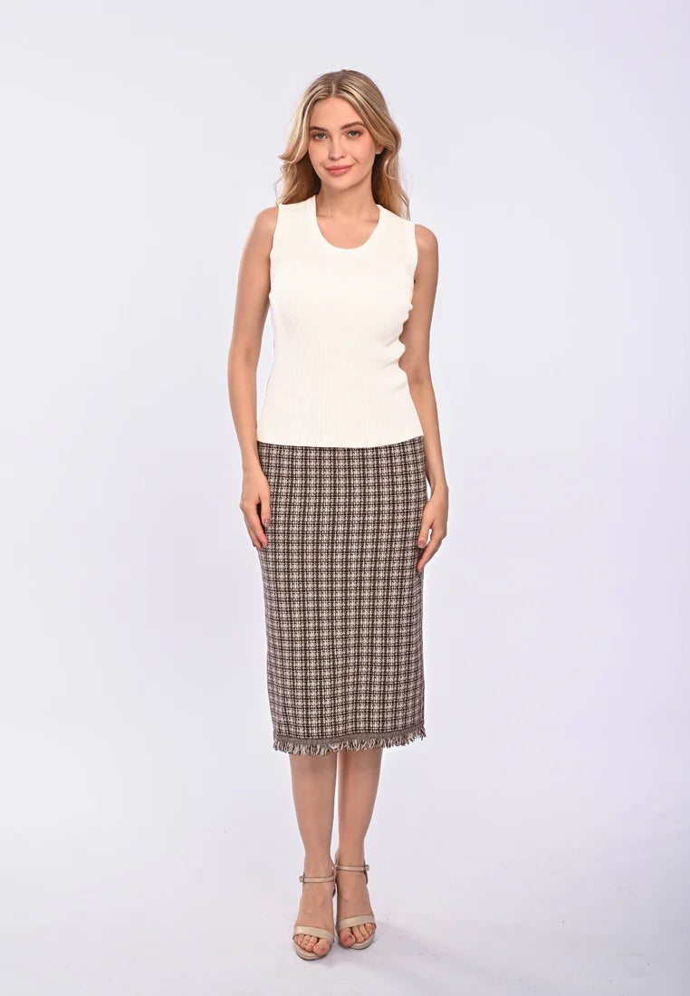 East India Company Arda Machine Knitted Sleeveless Top White