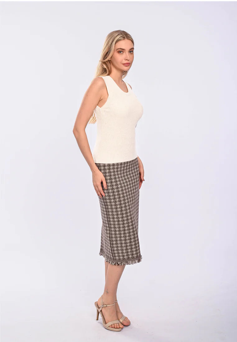 East India Company Arda Machine Knitted Sleeveless Top White