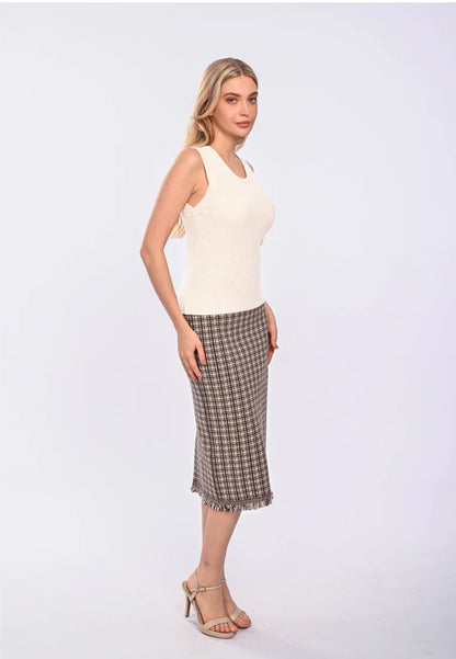 East India Company Arda Machine Knitted Sleeveless Top White