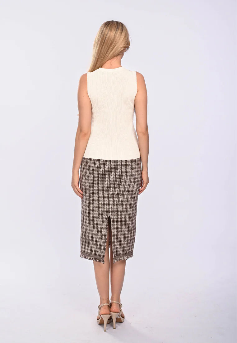 East India Company Arda Machine Knitted Sleeveless Top White