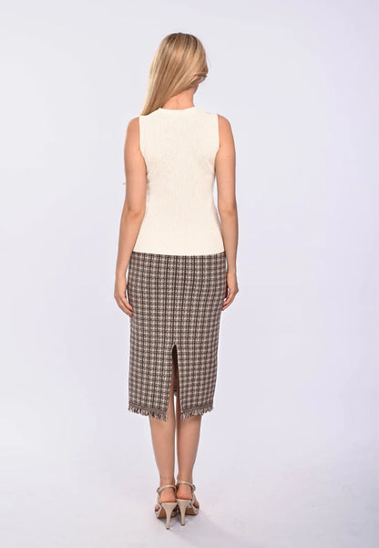 East India Company Arda Machine Knitted Sleeveless Top White