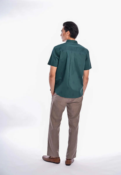 East India Company - Ashan Men Regular Fit Short Sleeve Printed Shirt Green