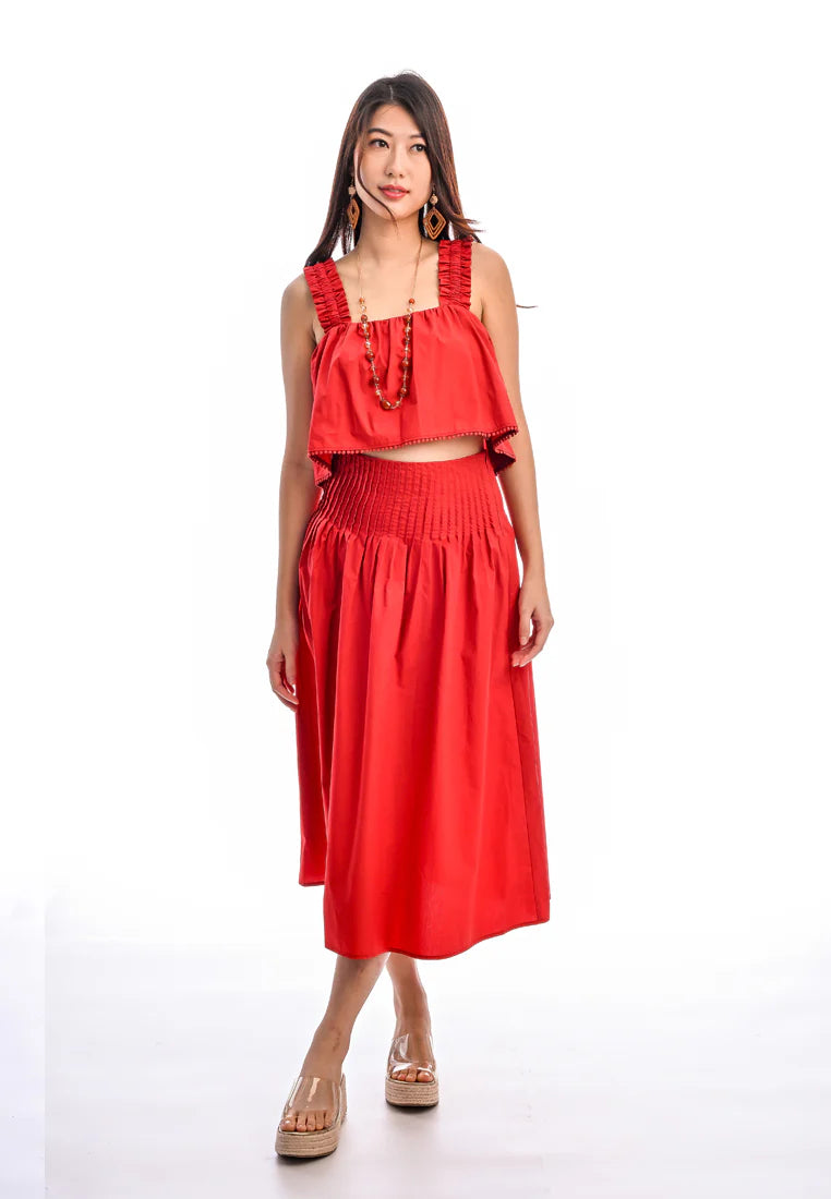 East India Company -Aviva, Pintuck Midi Skirt