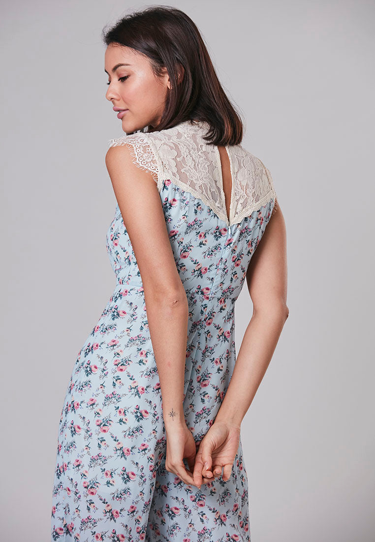 LYLA - Jumpsuit Printed Floral with Lace Details