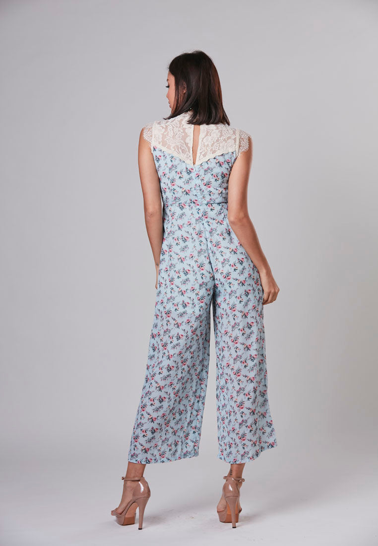 LYLA - Jumpsuit Printed Floral with Lace Details