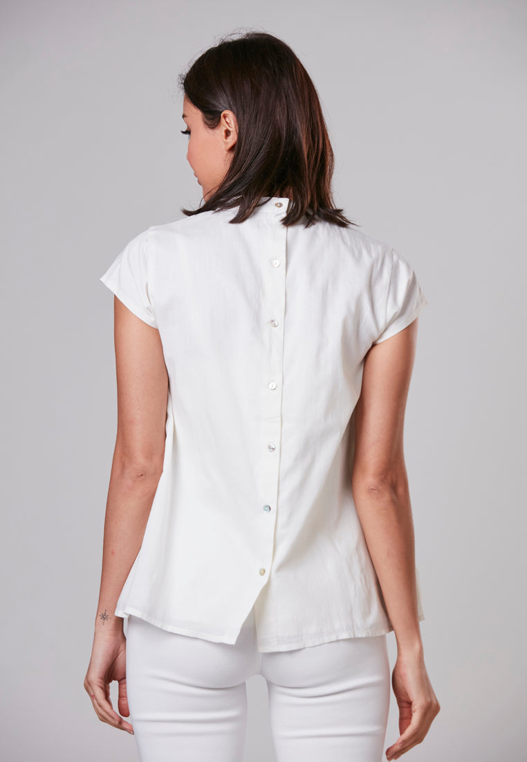 CLARA - Organdy Blouse with Embroidery and Laces